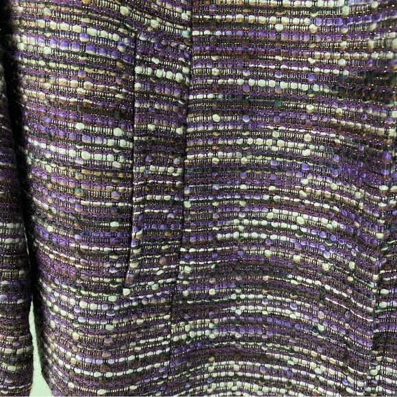 Lane Bryant, Plus Size 16 Tweed Jacket Purple NWOT Lined Beaded Neckline - Picture 8 of 15